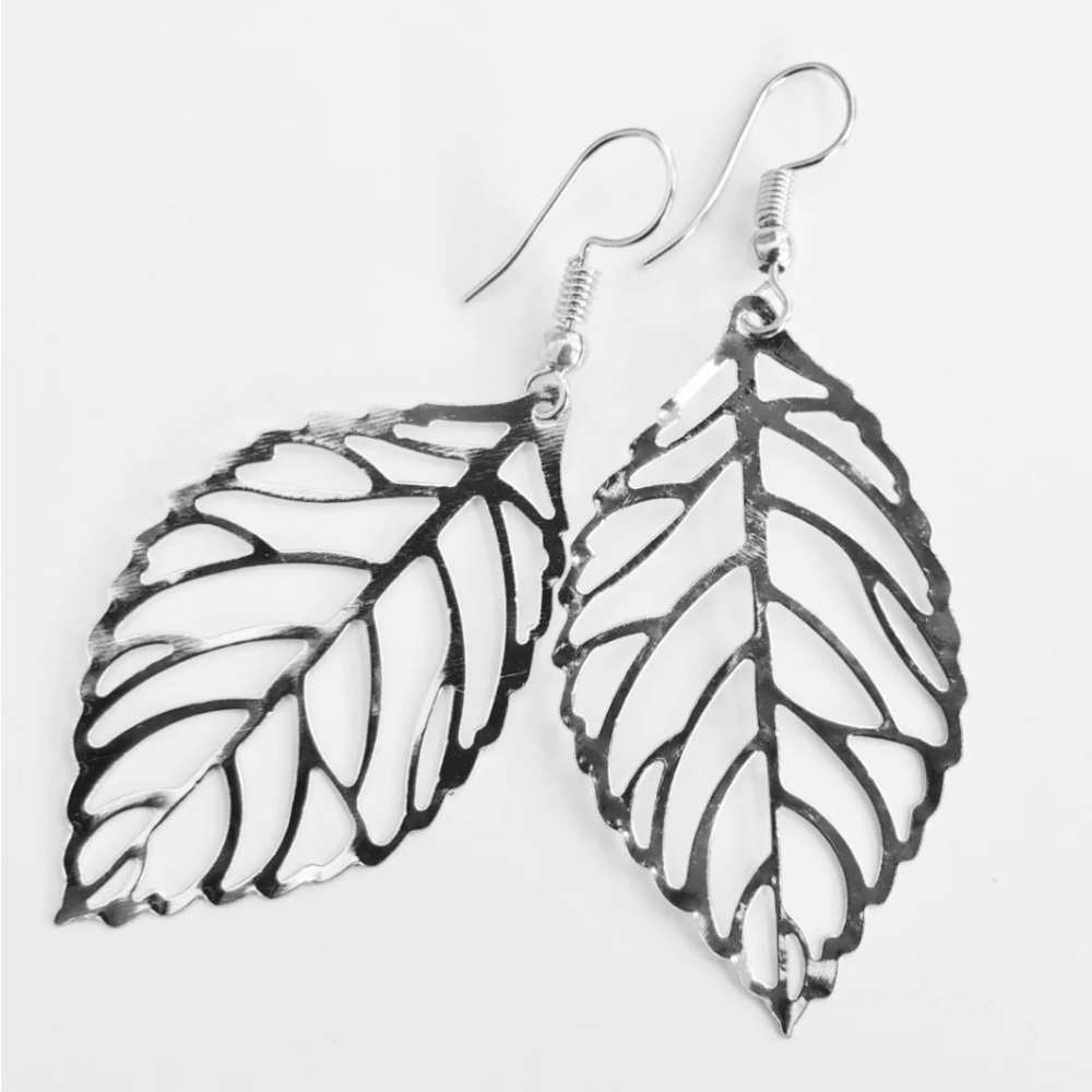 Leaf Earrings sterling silver ear wires